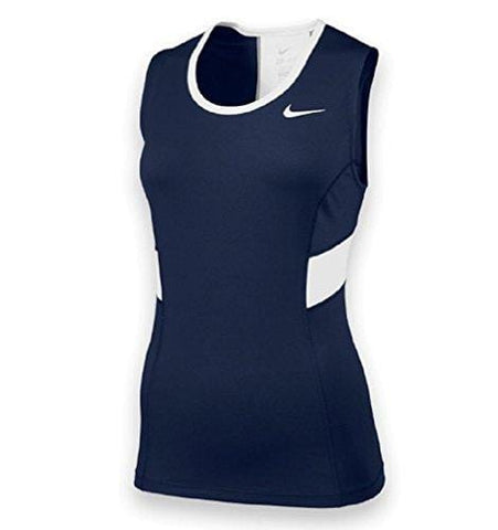Nike Womens Team Power Tank (Small, Navy/White)