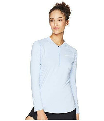 Nike Women's Court Pure Half-Zip Tennis Top Royal Tint/White Medium