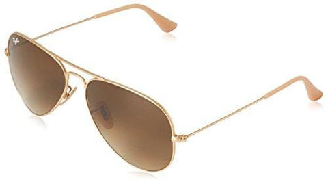Ray-Ban 3025 Aviator Large Metal Non-Mirrored Non-Polarized Sunglasses, Gold/Silver/Pink Mirror (001/3E), 58mm