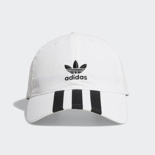 adidas Men's Originals Relaxed Applique Strapback Cap, white/black, One Size [product _type] adidas Originals - Ultra Pickleball - The Pickleball Paddle MegaStore