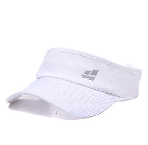 Sun Visors,Premium Sports Tennis Golf Running Hat, Mesh Adjustable Cap (White)