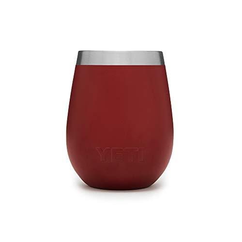 YETI Wine Rambler 10 oz Stainless Steel Vacuum Insulated Tumbler, Brick Red