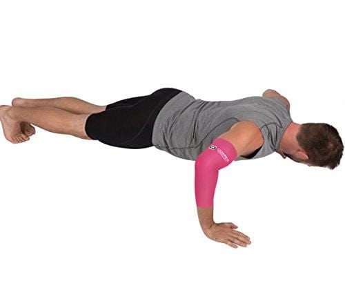 Copper Compression NEW Colored Elbow Sleeve - GUARANTEED Best Copper + Zinc Elbow Brace With Infused Fit. Support For Workouts, Golfers And Tennis Elbow, Arthritis, Tendonitis. (Pink - Small)