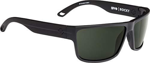 Spy Optic Rocky Rectangular, Matte Black/Happy Gray/Green Polar, 64 mm