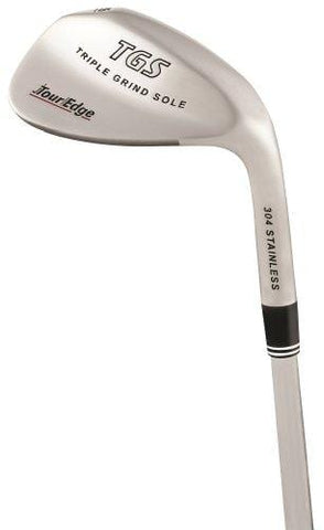 Tour Edge Men's TGS Triple Grind Sole Wedge (Right Hand, Stainless Steel, Uniflex, 56 degrees, 35.25 inches)
