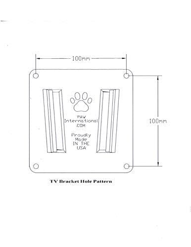 PAW International RV TV Bracket (Polymer) 3 Piece Set- Black