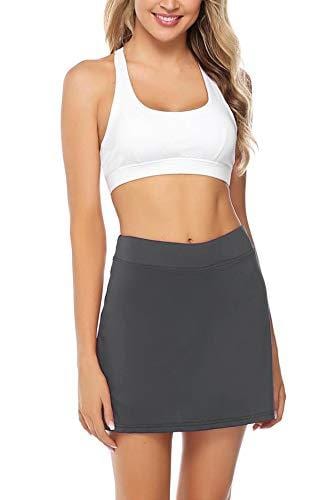 iClosam Women Skort Active Performance Lightweight Skirt for Running Tennis Golf Workout Sports (Grey, XX-Large)