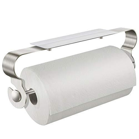 Paper Towel Holder Under Cabinet - TeenGo Adhesive Wall Mount No Drilling Stainless Steel Paper Towel Holder for Home Kitchen