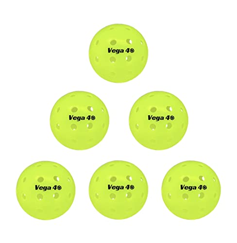 NEOSLICK Vega 40 Outdoor Pickleball Balls|USA Pickleball Approved (USAPA)|12-Pack|6-PackHigh-Visibility Neon Green| Best Pickleball Balls for Recreational and Professional Players