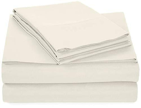 Microfiber RV Sheet Sets, 48x75 3/4 Full Bunk, Ivory Solid, Bed Sheets for Campers, RV's & Travel Trailers Fit Mattress up to 8 Inch deep