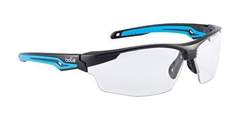 Bolle Safety Tryon Glasses with Clear Lens, Black/Blue, Clear