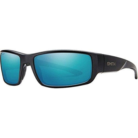 Smith Survey Polarized Sunglasses Matte Black/Polarized Blue Mirror, One Size - Men's
