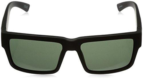 Spy Optic Men's Montana Square Sunglasses, Soft Matte Black/Happy Gray/Green, 1.5 mm