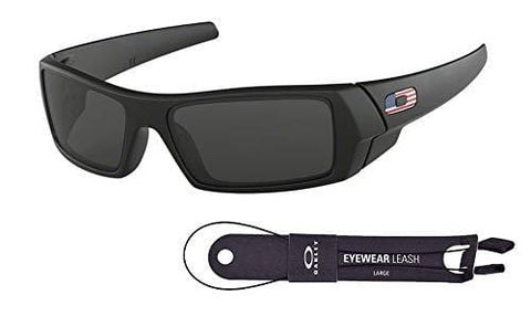 Oakley Gascan OO9014 Sunglasses+BUNDLE with Oakley Accessory Leash Kit (Matte Black/Grey, 61)