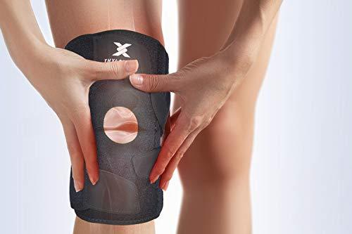 Thx4 Copper Knee Brace Support, Open Patella Side Stabilizers – for Swollen ACL, Meniscus Injuries, Arthritis, Tendonitis, Joint Pain Relief with Adjustable Compression Wrap