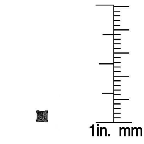 Dazzlingrock Collection 0.10 Carat (ctw) 14K Black Rhodium Plated Round Diamond V-Prong Square Shape Mens Hip Hop Iced Stud Earrings 1/10 CT, White Gold