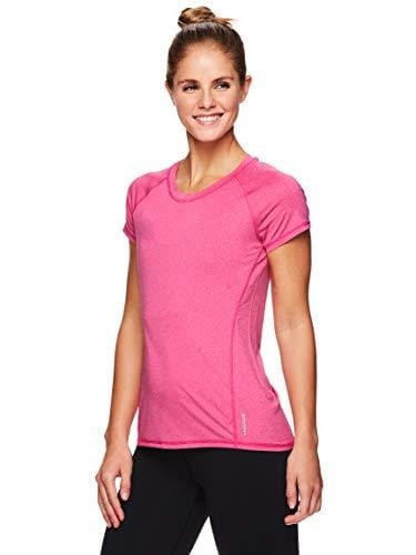 HEAD Women's Short Sleeve Workout Scoop Neck T-Shirt - Performance Tennis Crew Neck Activewear Top - Pink Peacock Heather Coastal Tonal, Large [product _type] HEAD - Ultra Pickleball - The Pickleball Paddle MegaStore
