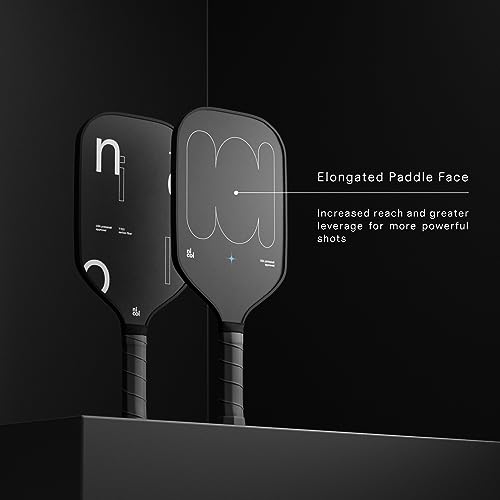 R-One Elongated Carbon Fiber Pickleball Paddle - 2023 Pickleball Racket with Long Handle - T700 Raw Carbon Fiber - Frosted Spin Surface - USAPA Approved by Nicol Pickleball (Design 1)