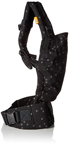 Baby Tula Discover Free-to-Grow Baby Carrier, Adjustable Newborn to Toddler Carrier, Ergonomic and Multiple Positions for 7 - 45 pounds, Black with Gray Stars