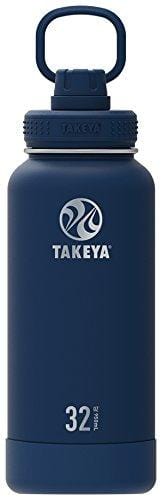 Takeya Actives Insulated Stainless Water Bottle with Insulated Spout Lid, 32oz, Midnight