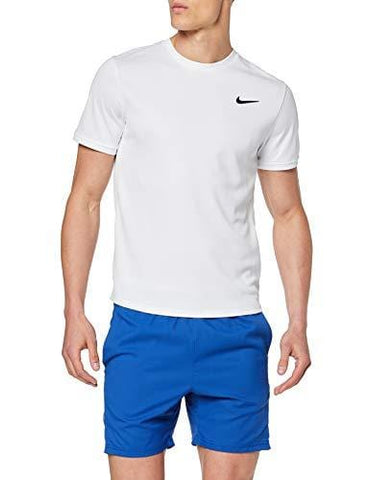 Nike Men's NikeCourt Dri-FIT Tennis Shirt (White/White/Black, Large)
