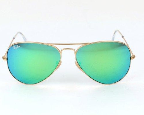 Ray-Ban RB3025 Small Aviator Sunglasses Matte Gold w/Green Mirror (112/19) 3025 55mm Authentic