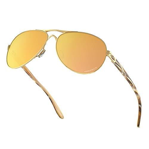 Oakley Women's Feedback Aviator Sunglasses, Polished Gold, 59.0 mm