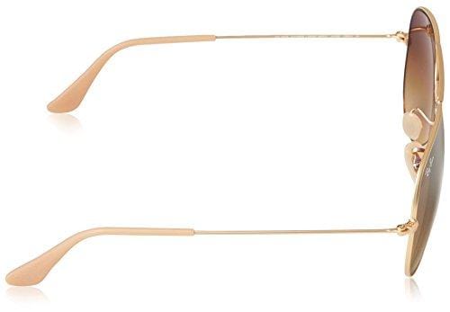 Ray-Ban 3025 Aviator Large Metal Non-Mirrored Non-Polarized Sunglasses, Gold/Silver/Pink Mirror (001/3E), 58mm
