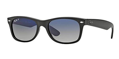 Ray Ban RB2132 601S78 55M Matte Black, Polarized Blue Gradient Lenses