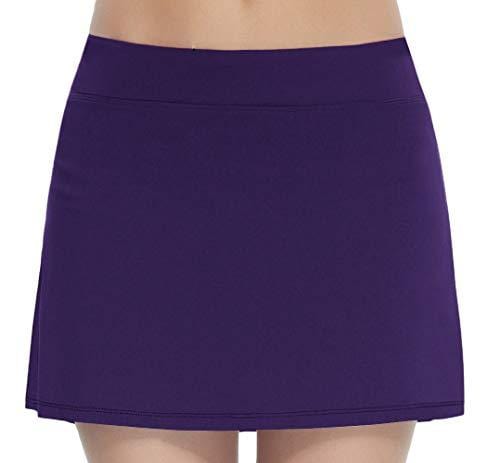Women's Workout Active Skorts Sports Tennis Golf Skirt Built-in Shorts Casual Workout Clothes Athletic Yoga Apparel Deep Purple