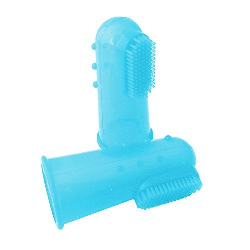 YuYe Silicone Finger Toothbrush Dental Hygiene Brush for Small to Large Dog Cat Pet - Blue