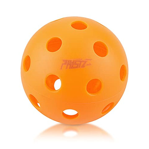 Pickleballs 4-Pack | PHYSIZZ Indoor Pickleball Balls | USAPA Approved | Orange 26 Holes with Storage mesh Bag
