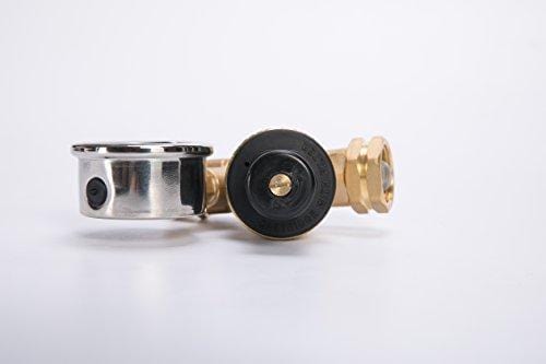 Esright Brass Water Pressure Regulator 3/4 Lead-Free with Gauge for RV Camper Adjustable Water Pressure Regulator,Build-in Oil (NH Threads)