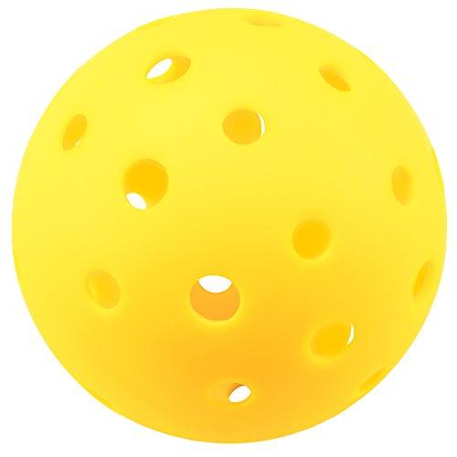 Crown Sporting Goods Pickleball Balls, Standard Size (40 Hole Pattern) - Outdoor Game, Practice, Training Polymer Balls, Goldenrod Yellow (3-Pack)