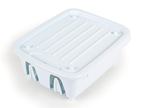 Camco Durable Mini Dish Drainer Rack and Tray Perfect for RV Sinks, Marine Sinks, and Compact Kitchen Sinks- White (43511)