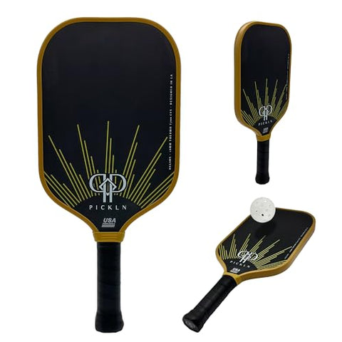 2024 Pickln Helios Elongated Thermoformed | Compare to Joola Perseus | T700 Raw Carbon Fiber Pro Pickleball Paddle 16MM | Unibody Foam Injected | USAPA