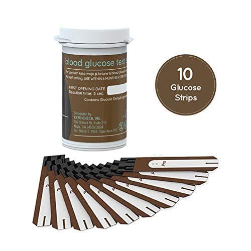 KETO-MOJO Blood Ketone and Glucose Testing Kit, Monitor Your Ketogenic Diet, 1 Meter, 1 Lancing Device, 10 Lancets, 10 Ketone Test Strips, 10 Glucose Test Strips, Carrying Case