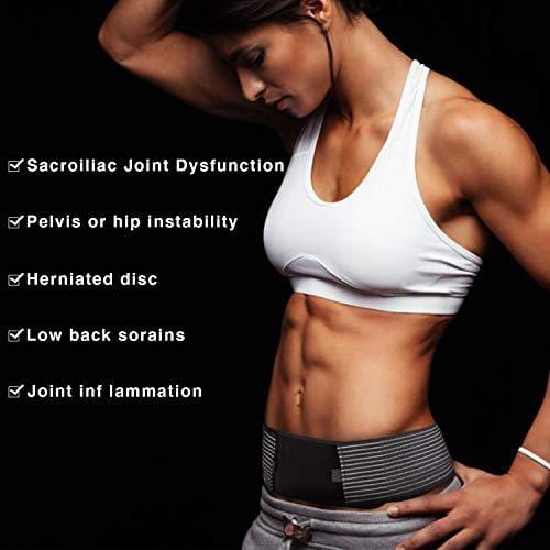 Nvorliy SI Joint Belt Sacroiliac Brace Lumbar Lower Back Adjustable Compression Support Belly Band Stabilize Hip & Pelvic Relief Pain for Sciatic Nerve Fits Women and Men (S/M(30"-40"))