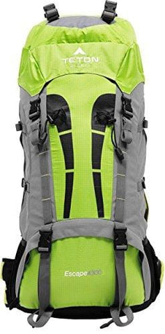 TETON Sports Escape 4300 Ultralight Internal Frame Backpack – Not Your Basic Backpack; High-Performance Backpack for Hiking, Camping, Travel, and Outdoor Activities; Sewn-in Rain Cover