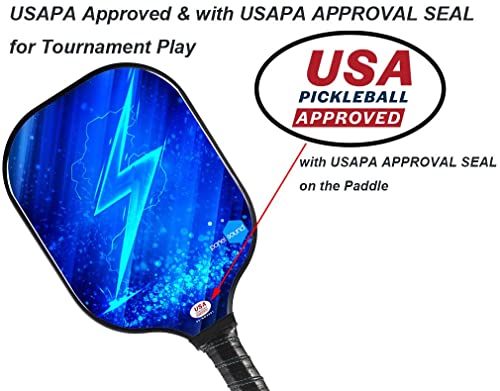 Panel Sound USAPA Approved Pickleball Paddle Lightweight Pickleball Paddles Set of 2, Fiberglass Pickleball Rackets Set, 1 Carrying Case, Carabiner Clips & 4 Indoor Balls