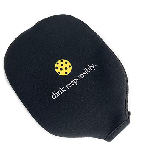 Dink Responsibly Pickleball Paddle Cover - Black Neoprene