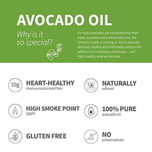 Chosen Foods 100% Pure Avocado Oil Spray 6 oz., Non-GMO, 500° F Smoke Point, Propellant-Free, Air Pressure Only for High-Heat Cooking, Baking and Frying