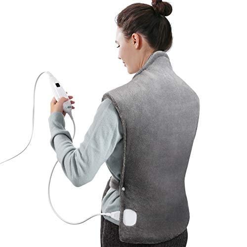 XXX-Large Heating Pad Wrap for Back Shoulders Pain Relief with Strap, FDA Registered, ETL Certified, 6 Temperature Settings Auto Off, 25 x 32", Dark Gray