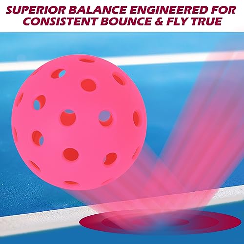 RayChee Outdoor Pickleball Balls, 40 Holes Pickleballs 3/12/48 Pack for Sport Outdoor Play, High Bounce Pickle Balls Outside for All Style Pickleball Paddle & Court w/Mesh Bag