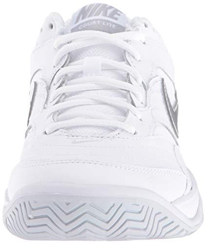 Nike Women's Court Lite Tennis Shoe, White/Metallic Silver/Medium Grey, 9 Regular US