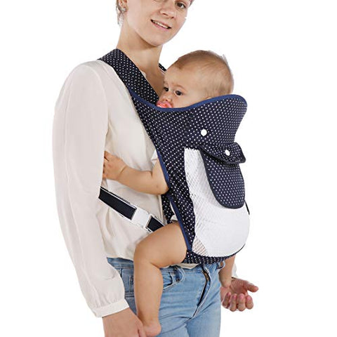 Baby Carrier, All-in-1 Positions Convertible Infant Carrier Adjustable Straps Breathable Mesh Ergonomic Soft Carrier (Blue Net)