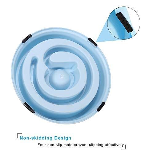 UPSKY Dog Bowl Slow Feeder Anti-Choking Pet Bowl Fun Healthy Bloat Stop Feeder Small Dog Bowl with Bright Macaroon