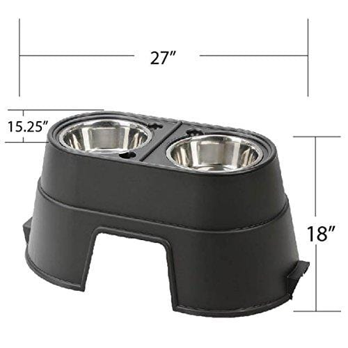 OurPets Comfort Feeder Healthy Pet Diner Raised Dog Bowls Elevated Feeder Double Stainless Steel Bowls with Stand