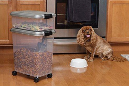 IRIS USA, MP-8/MP-1/SCP-2, 3- Piece Airtight Pet Food Storage Container Combo, Chrome, 1 Pack