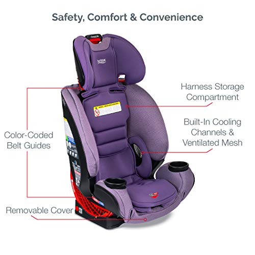 Britax One4Life ClickTight All-in-One Car Seat – 10 Years of Use – Infant, Convertible, Booster – 5 to 120 Pounds - SafeWash Fabric, Plum